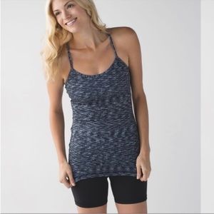 Lululemon Women’s Power Y Tank * Luon in Dramatic Static White Black